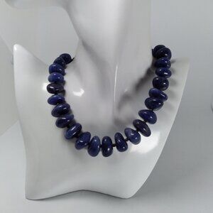 "Lapis Lazuli" Sodalite Graduated Bead Necklace 22"L